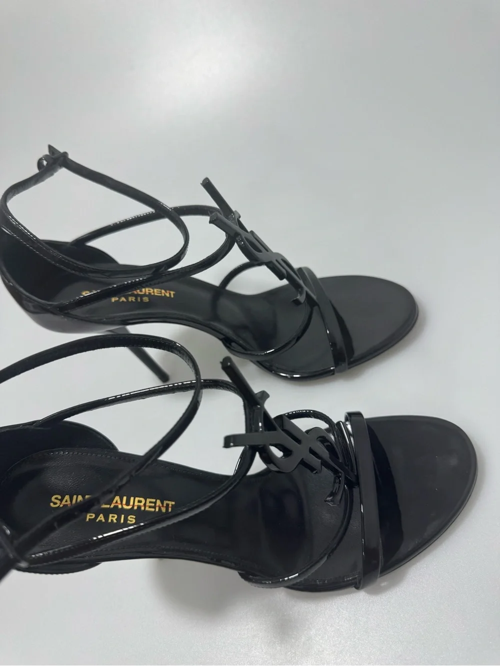 YSL Saint Laurent Cassandra Leather Sandals Black Women’s EU 38.5/US 8.5 - Picture 6 of 10